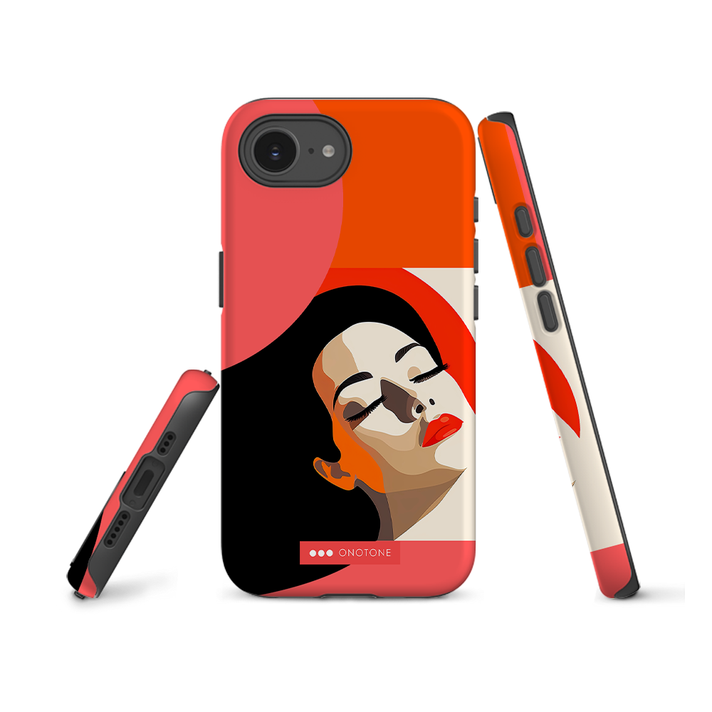 Dual Layer orange modern iPhone® Case
