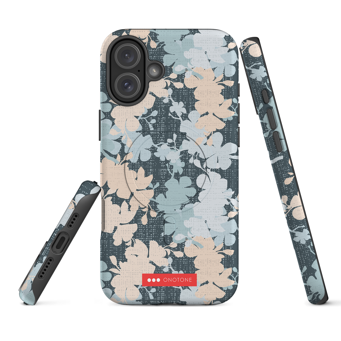 Japanese design indigo iPhone® Case with sakura flower patterns