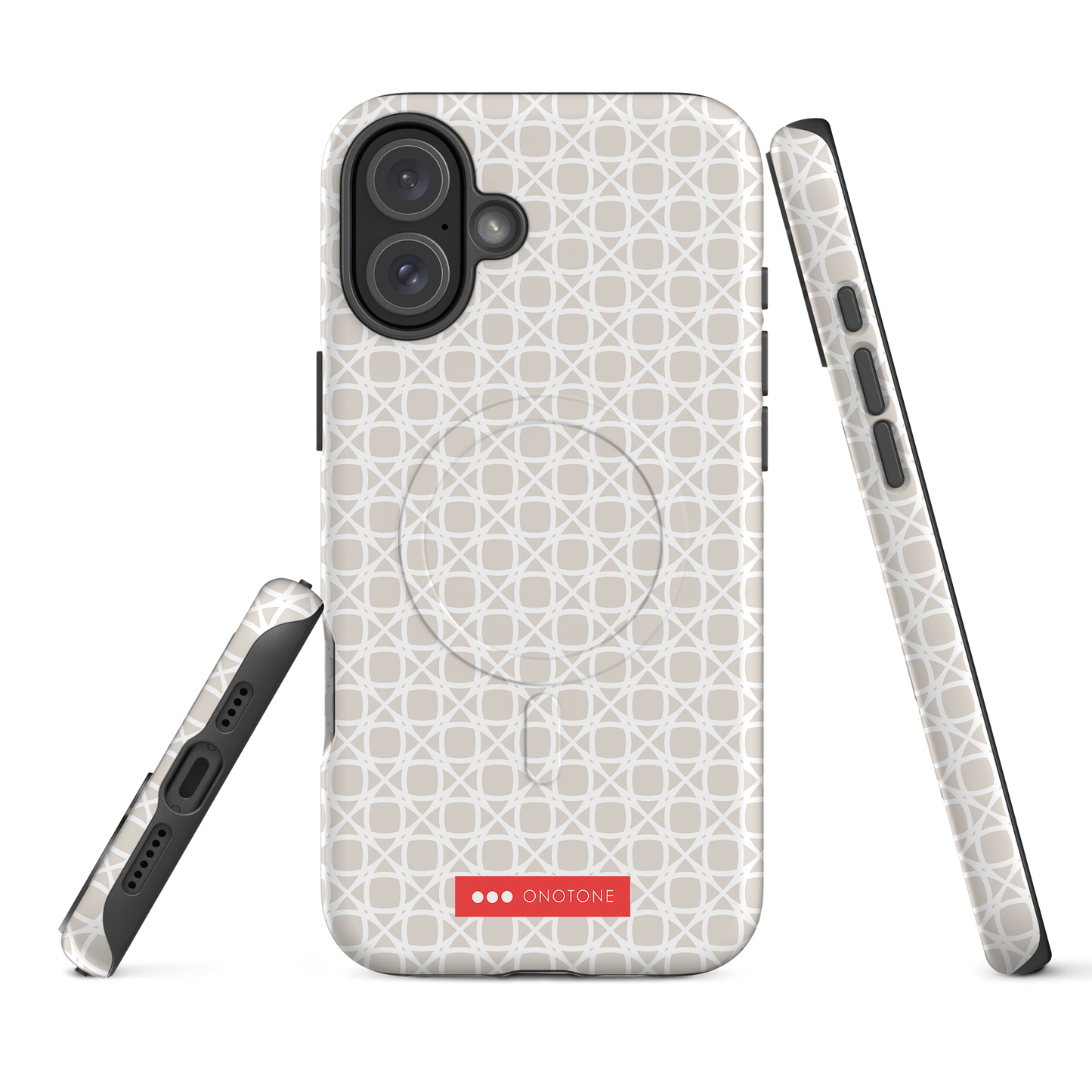 Japanese design indigo iPhone® Case with gray patterns