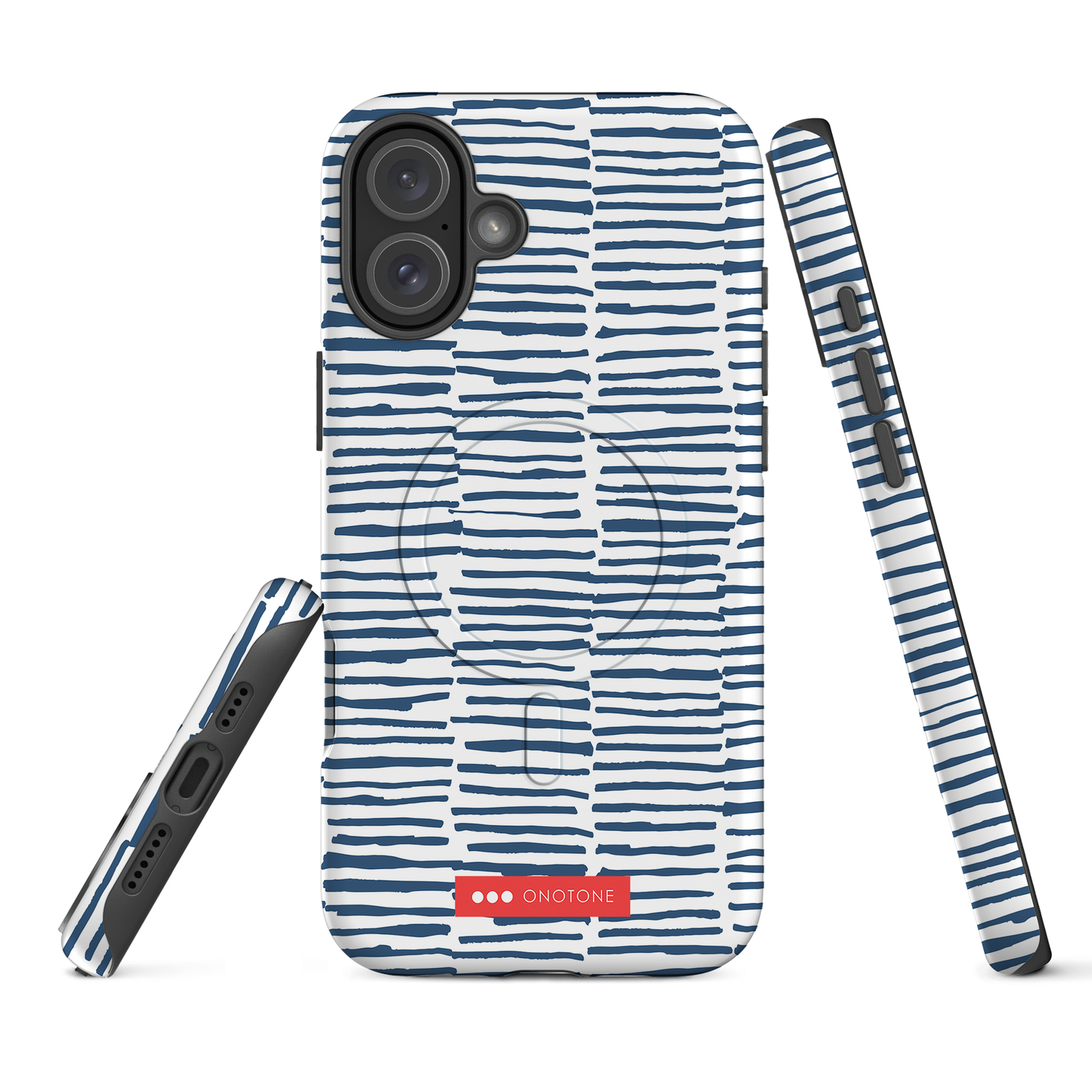 Japanese design indigo iPhone® Case with blue lines