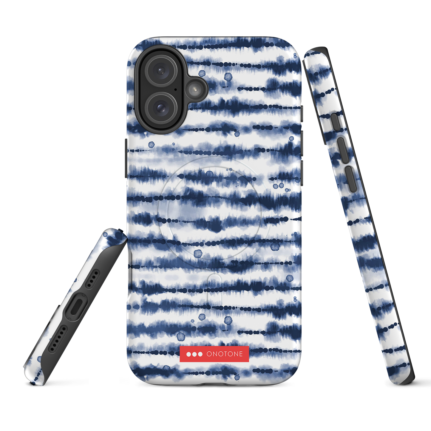 Japanese design indigo iPhone® Case with hand drawn patterns (IND-002)