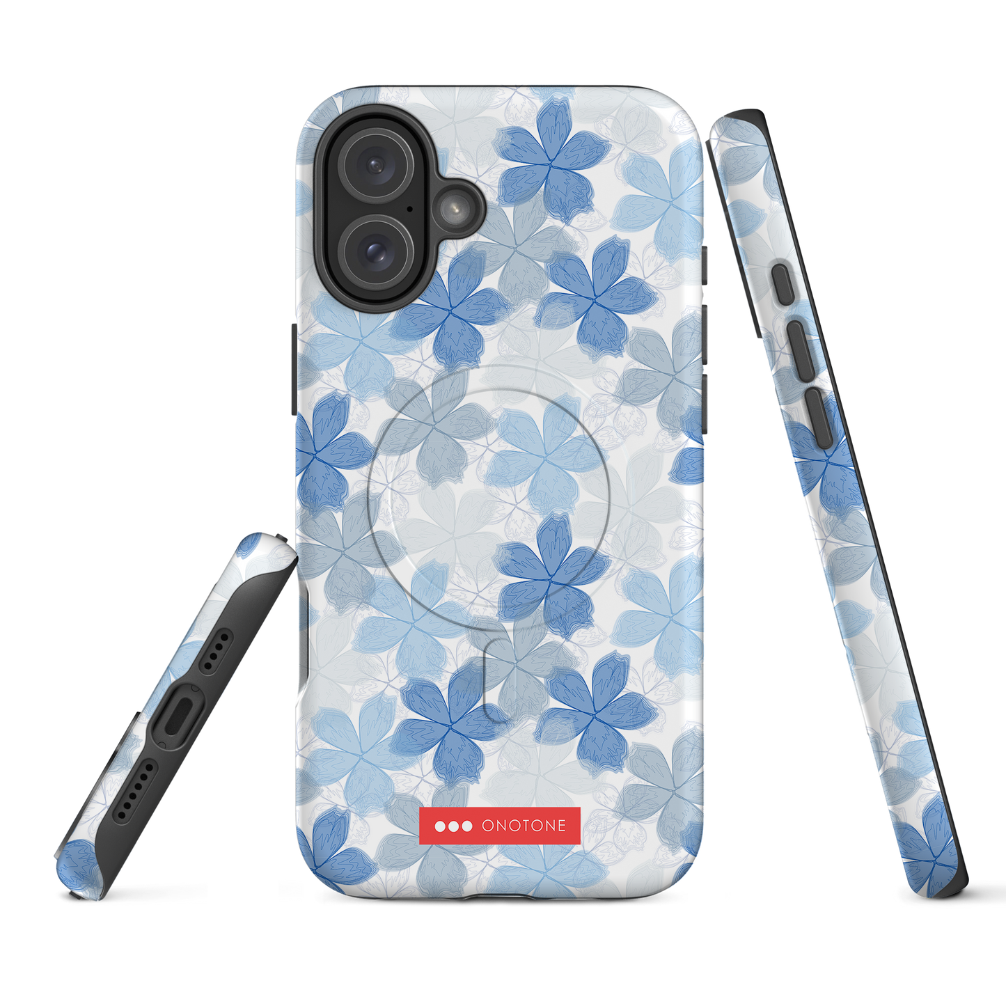 Japanese design indigo iPhone® Case with floral patterns