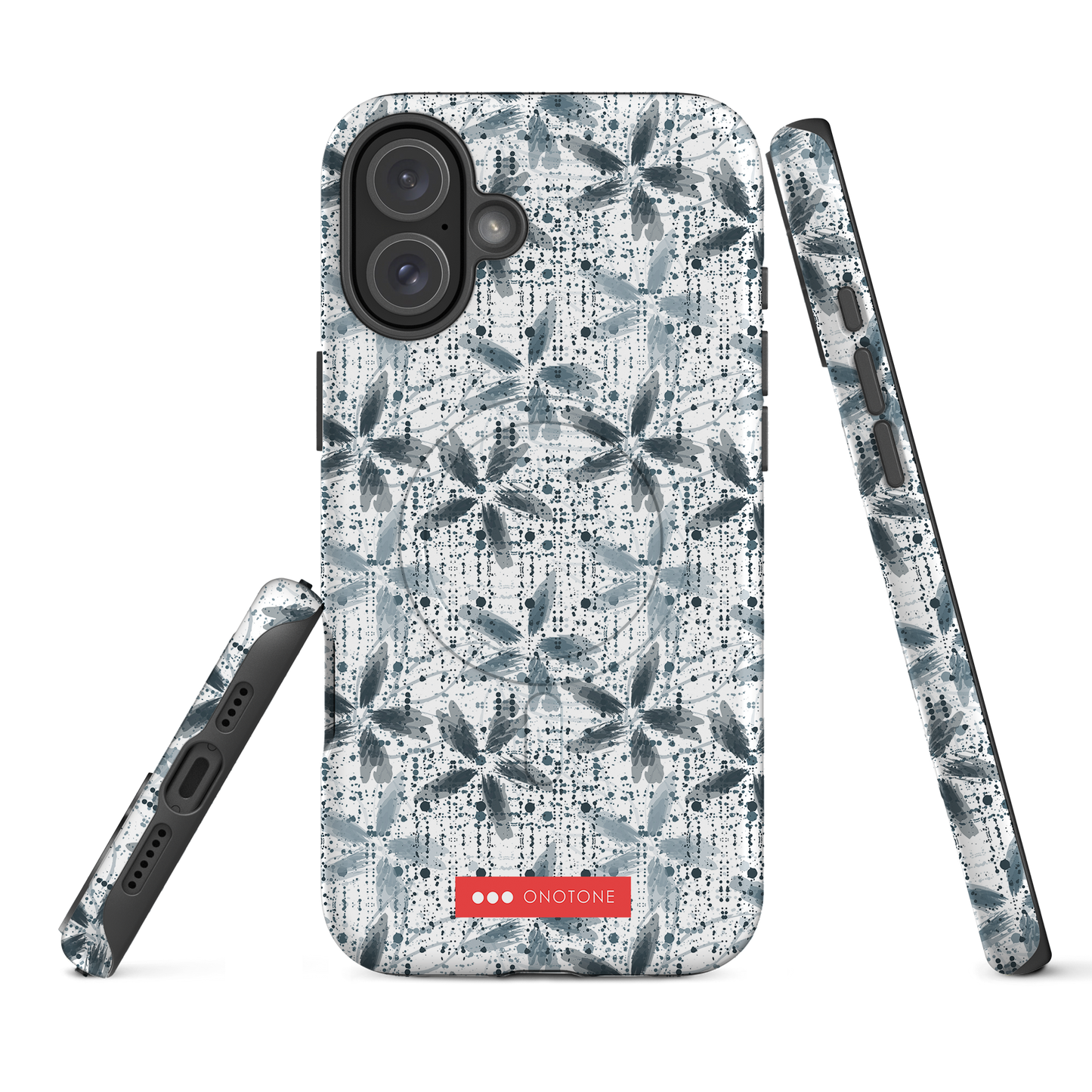 Japanese design indigo iPhone® Case with floral designs
