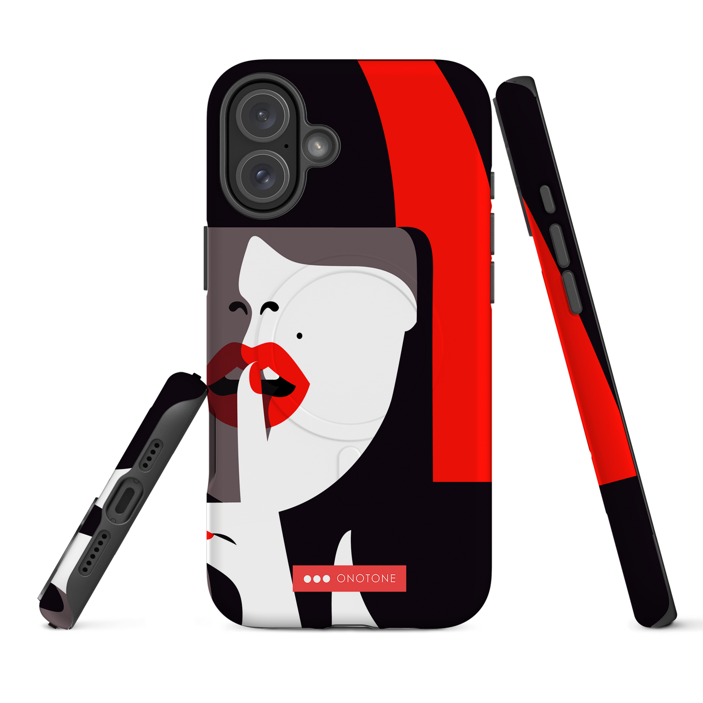 Dual Layer black modern iPhone® Case