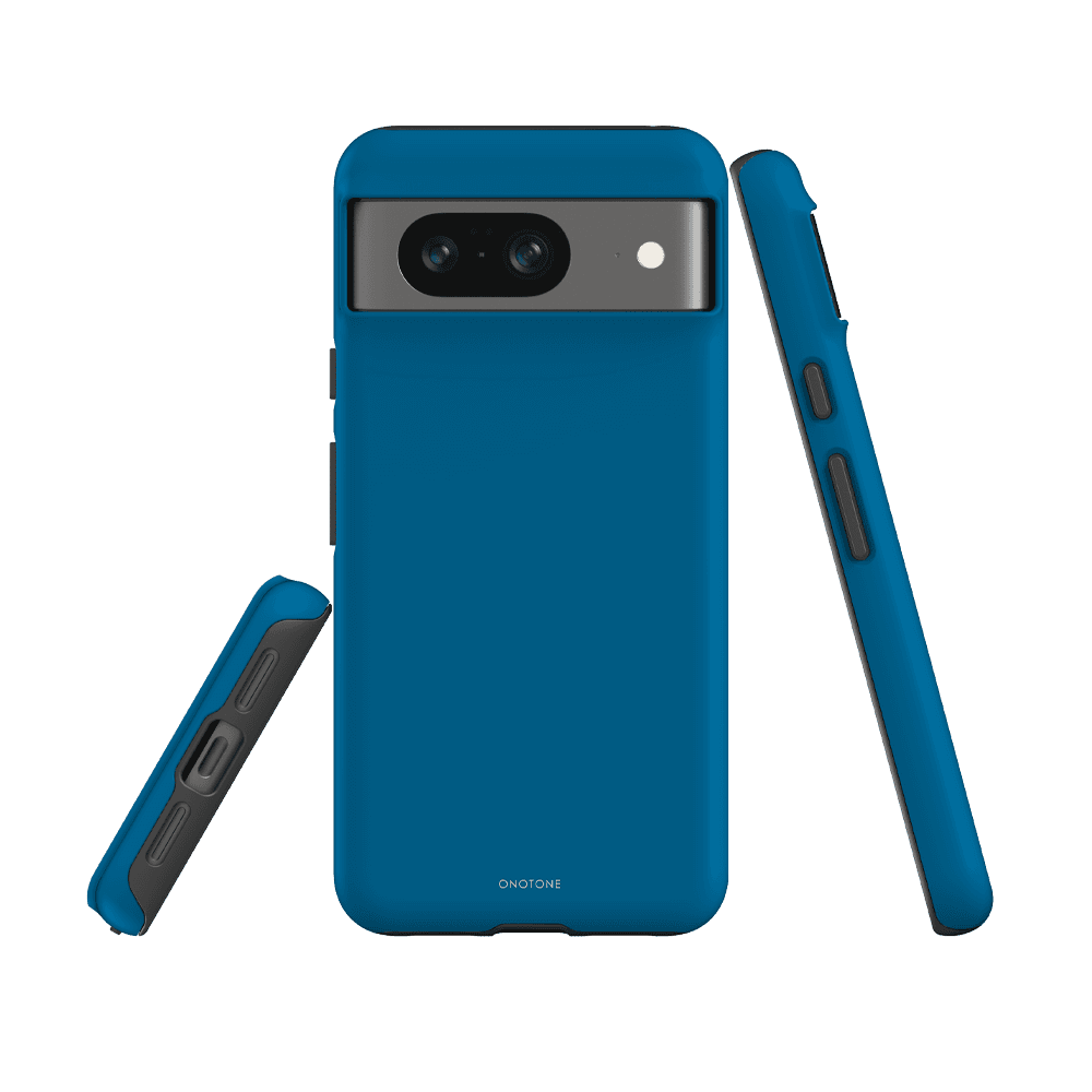 Google Pixel Case - Pantone 307 designed for Pixel 7. Durable polycarbonate shell with TPU lining ensures impact resistance and secure grip.