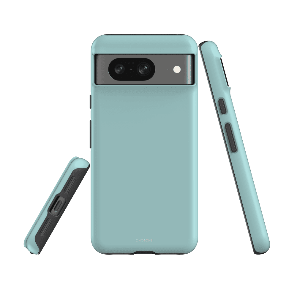 Google Pixel Case - Pantone 317 with reinforced corners and slim profile, crafted for durability and style in a soft blue tone.