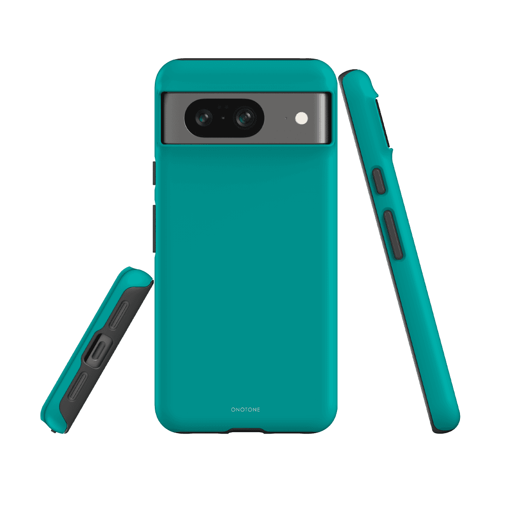 Protective Google Pixel Case - Pantone 326 for Pixel 7, featuring a slim dual-layered build with reinforced corners and tactile button covers.