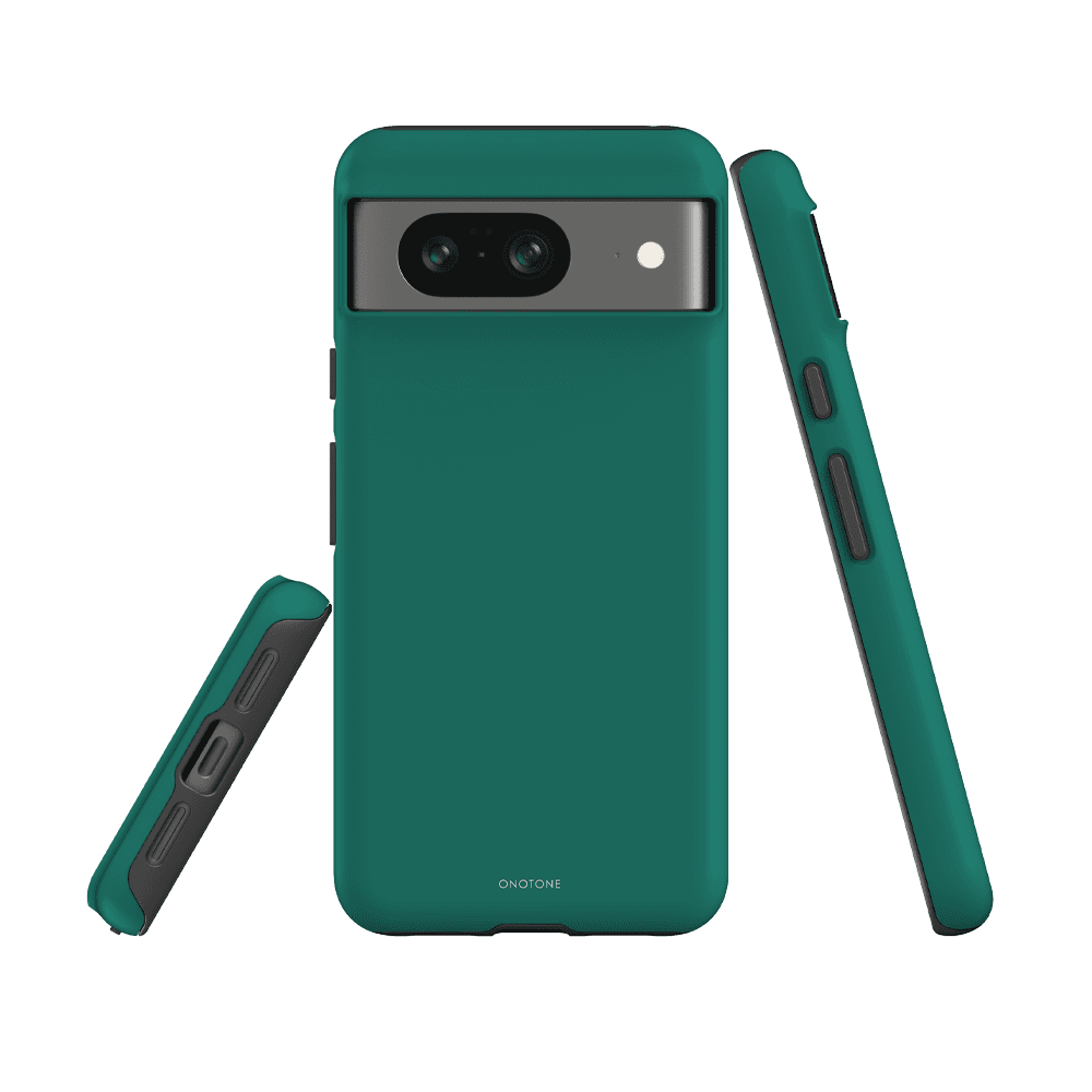 Dual-layered Pantone 335 case for Google Pixel 7 with TPU lining and PC shell. Designed for optimal grip and camera protection.