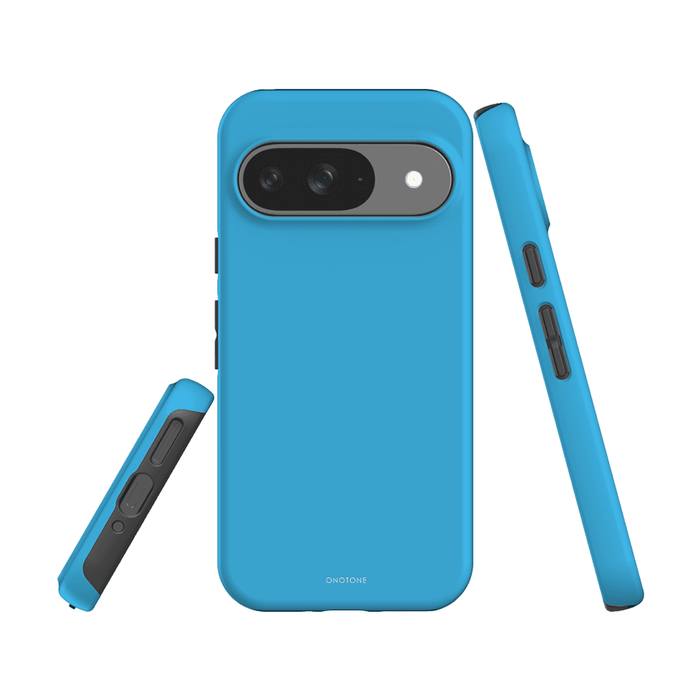 Pantone 298 Google Pixel Case Shockproof for Pixel 6a, designed with dual-layer impact resistance and raised edges for screen safety.