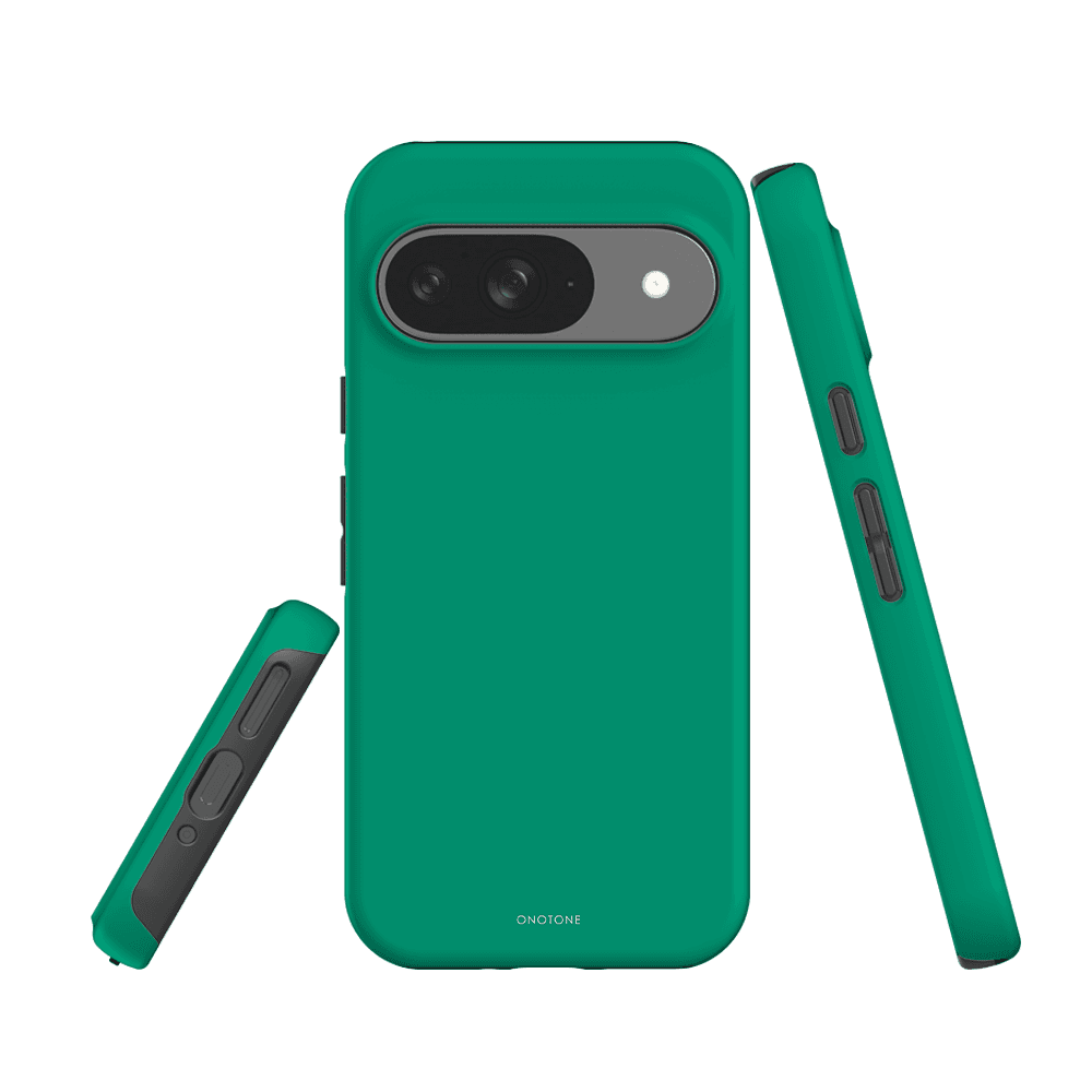 Google Pixel Case - Shock-Resistant Protective Shell in Pantone 340 for Pixel 6a, designed with TPU lining and raised edges for screen protection.