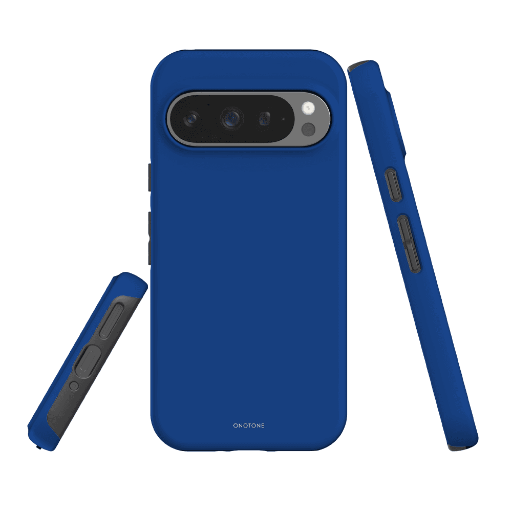 Durable Google Pixel 7 case in Pantone 286 blue with TPU lining and precise cutouts for buttons and camera. Shock-resistant and scratch-protective.