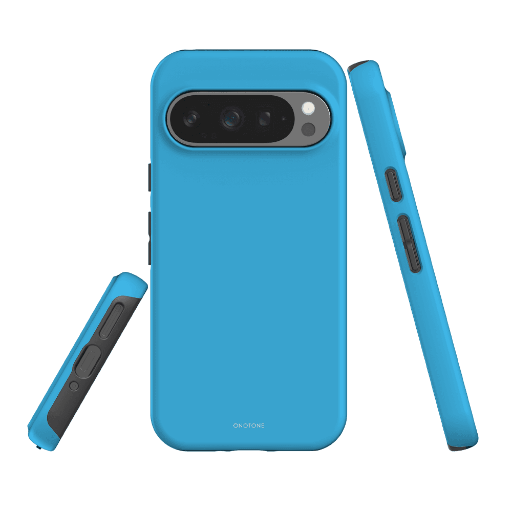 Shockproof Google Pixel Case in Pantone 298 for Pixel 7, offering dual-layer TPU and polycarbonate protection with sleek button covers.
