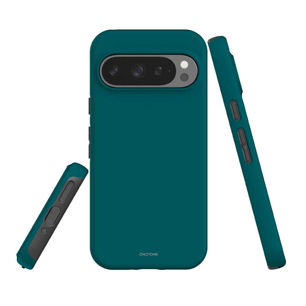 Durable Google Pixel Case - Pantone 323 in teal green, featuring shock-resistant shell and soft lining for enhanced drop protection.