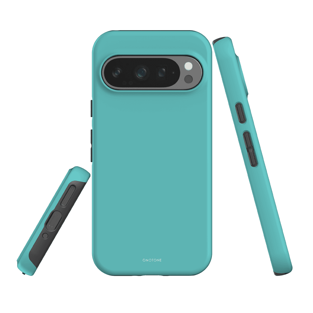Shockproof Google Pixel Case - Pantone 325 for Pixel 7, dual-layered with TPU lining and polycarbonate shell for impact protection.