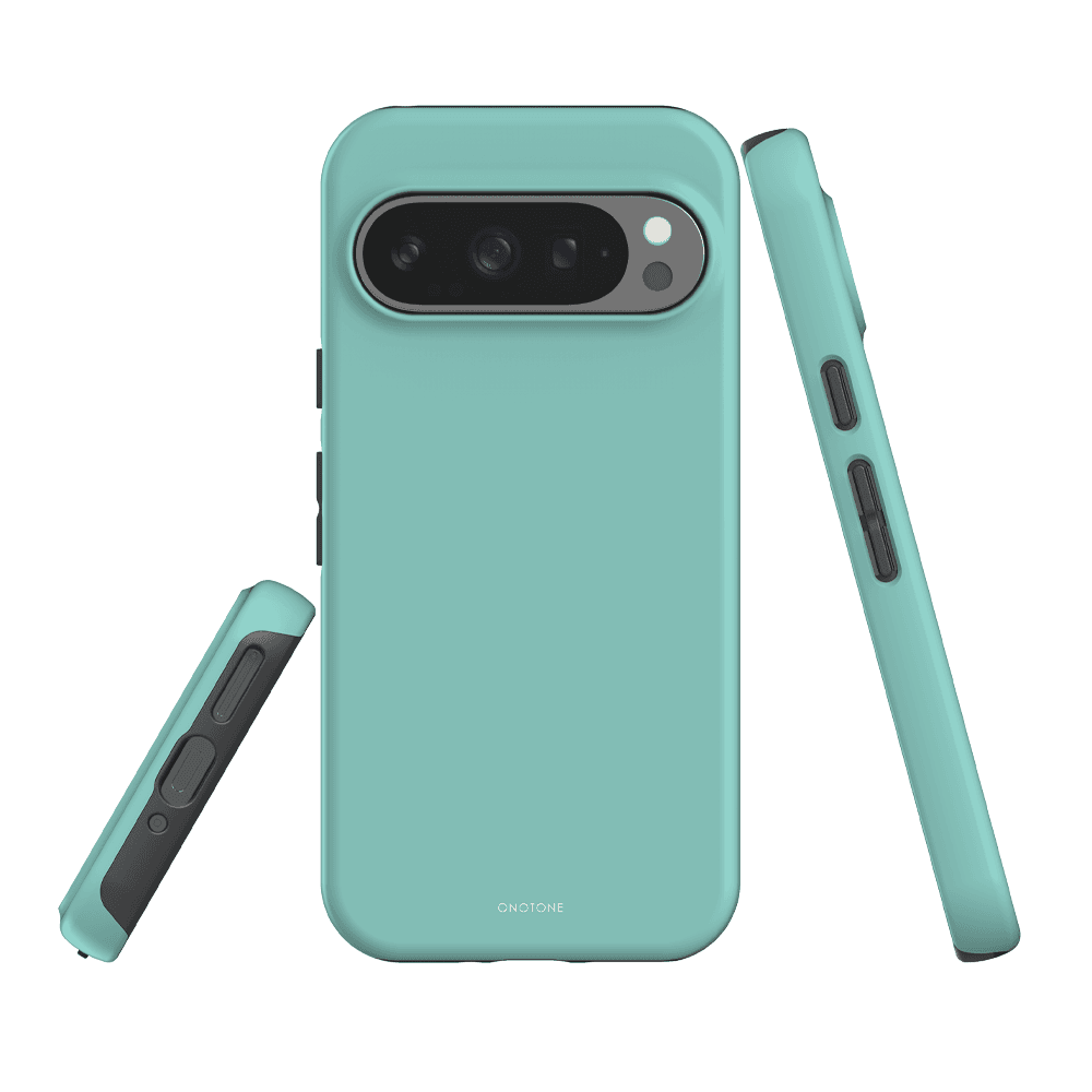 Durable Google Pixel Case Pantone 332 for Pixel 7 Pro, featuring soft lining and precise cutouts in pastel mint color.