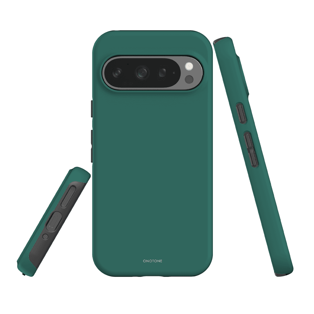 Shockproof Google Pixel Case - Pantone 336 for Pixel 7, dual-layered with TPU lining and polycarbonate shell for impact resistance.