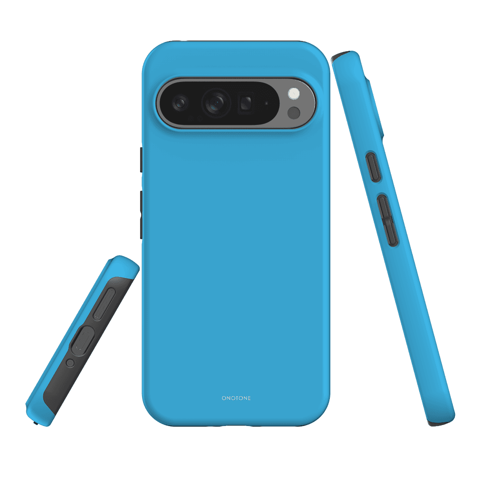 Google Pixel Case Shockproof in Pantone 298 with dual-layer protection, featuring raised bevel edges and precise cutouts for Pixel 7 Pro.