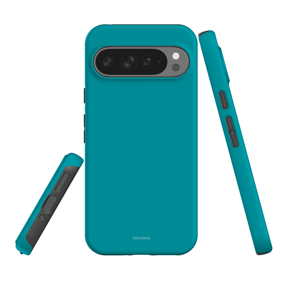Google Pixel Case Pantone 320 - Schutz, Stoßfest with dual-layer protection shown from back and side angles. Durable fit for Pixel camera module.