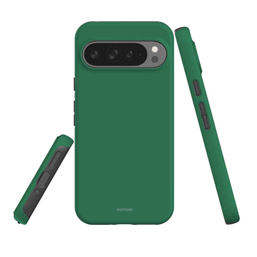 Google Pixel Case - Shockproof Protection in Pantone 356 green with dual-layer design for Pixel 7 Pro. Features raised bevel and TPU lining.