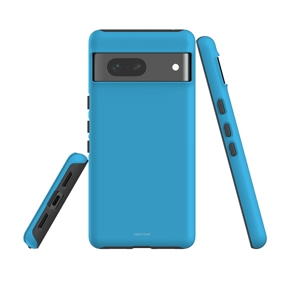 Pantone 298 Google Pixel Case Shockproof for Pixel 6a, designed with dual-layer materials and raised bevel for screen and camera protection.