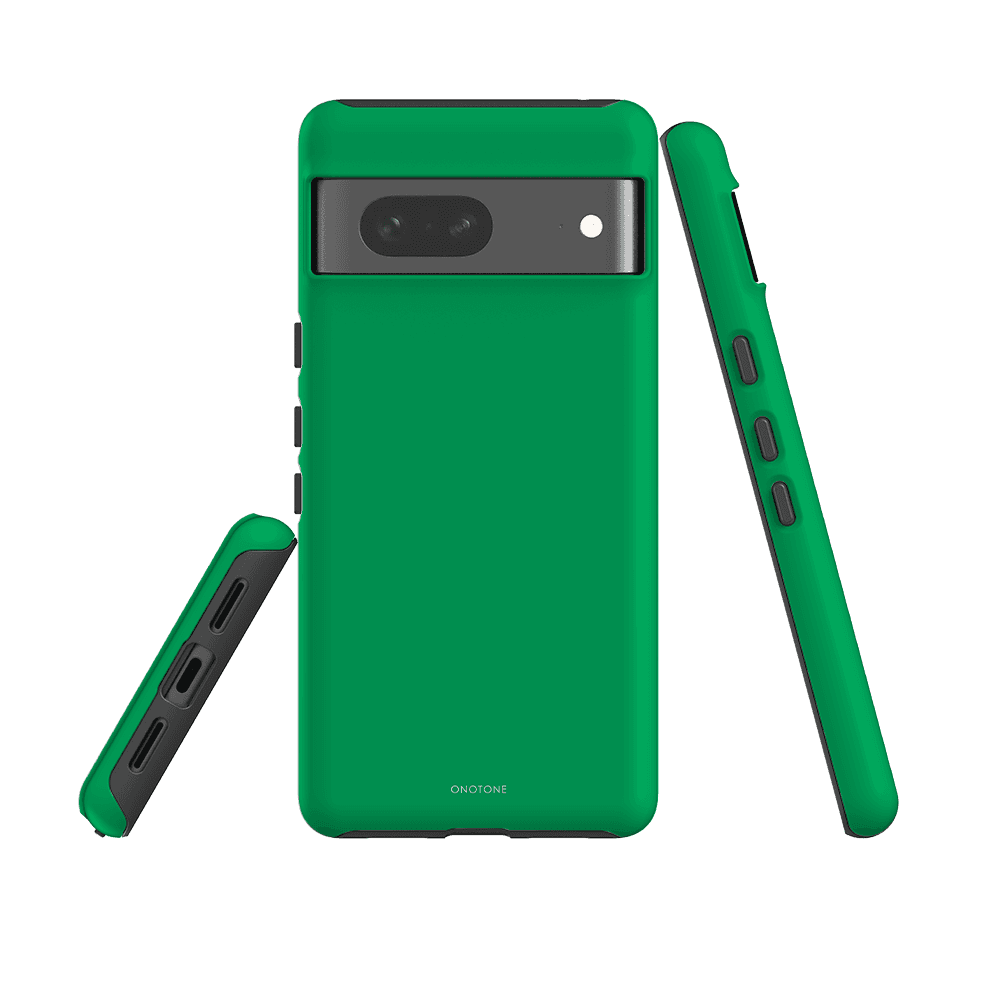 Durable Pantone 354 green Google Pixel Case offering shock absorption and screen protection. Sleek design with easy access to all buttons and ports.