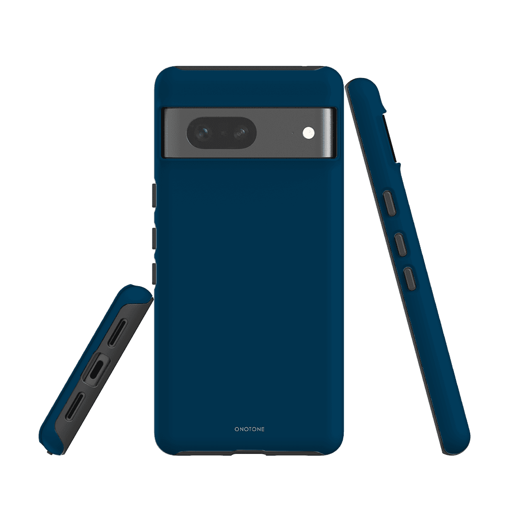 Google Pixel Case - Pantone 302 with dual-layer shockproof protection, highlighting side button coverage and camera guard.