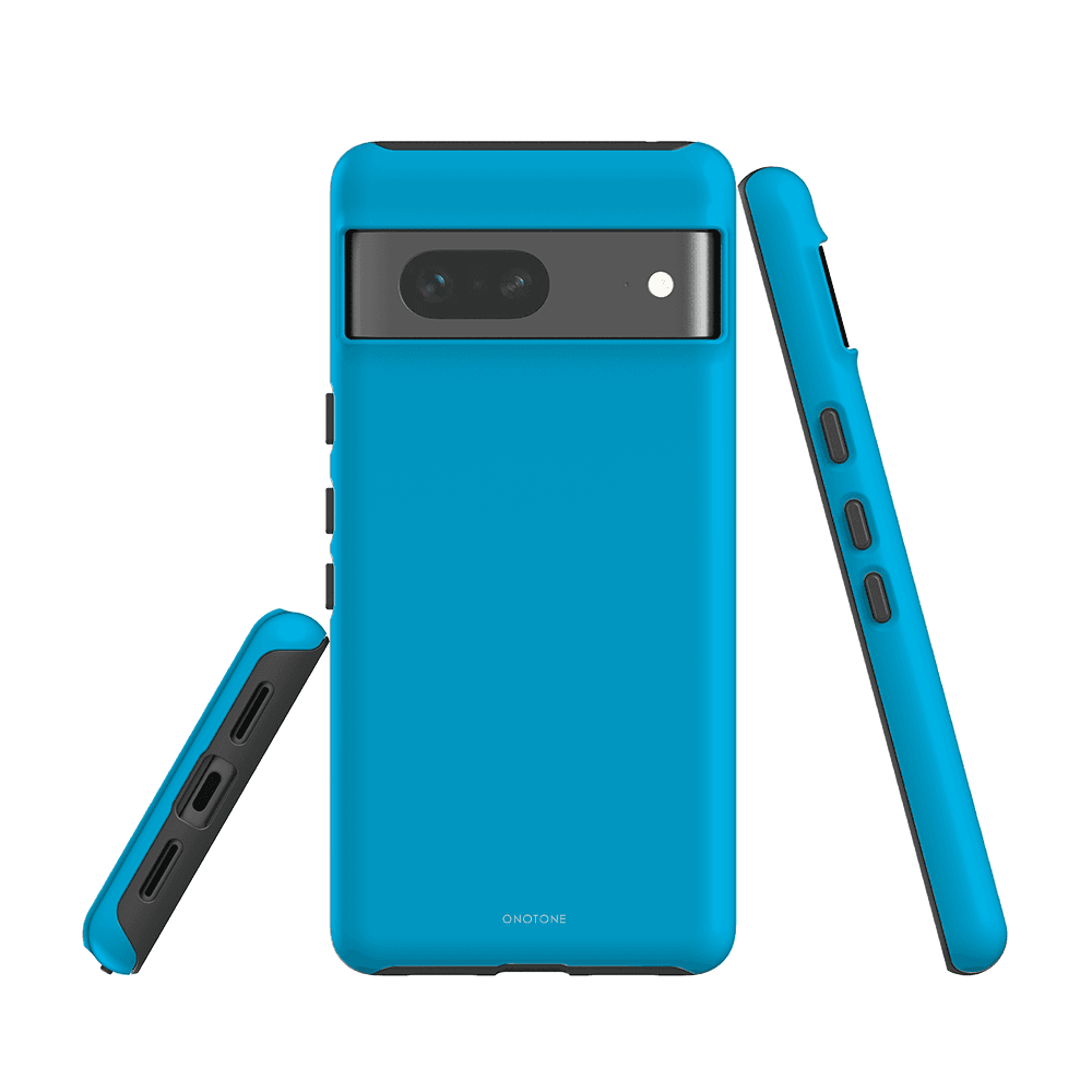 Google Pixel Case - Protective Pantone 306 for Pixel 6a. Dual-layered case with shock-absorbing TPU and hard shell exterior.