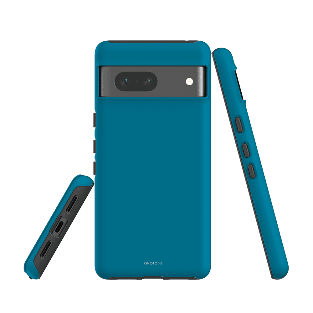 Shockproof Google Pixel Case in Pantone 314 with soft TPU interior and hard polycarbonate shell, designed for everyday drop defense.