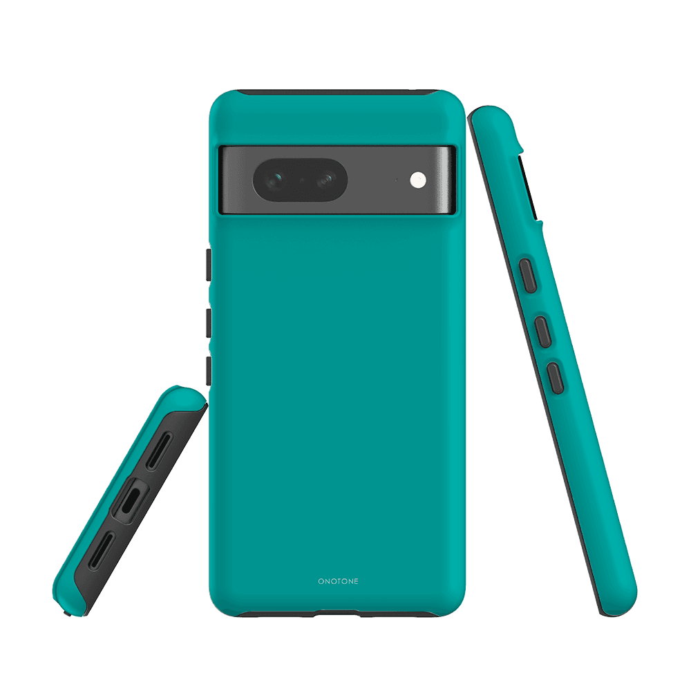 Google Pixel Case - Pantone 326 for Pixel 6, engineered with shock-resistant dual-layered design and textured grip sides for secure handling.
