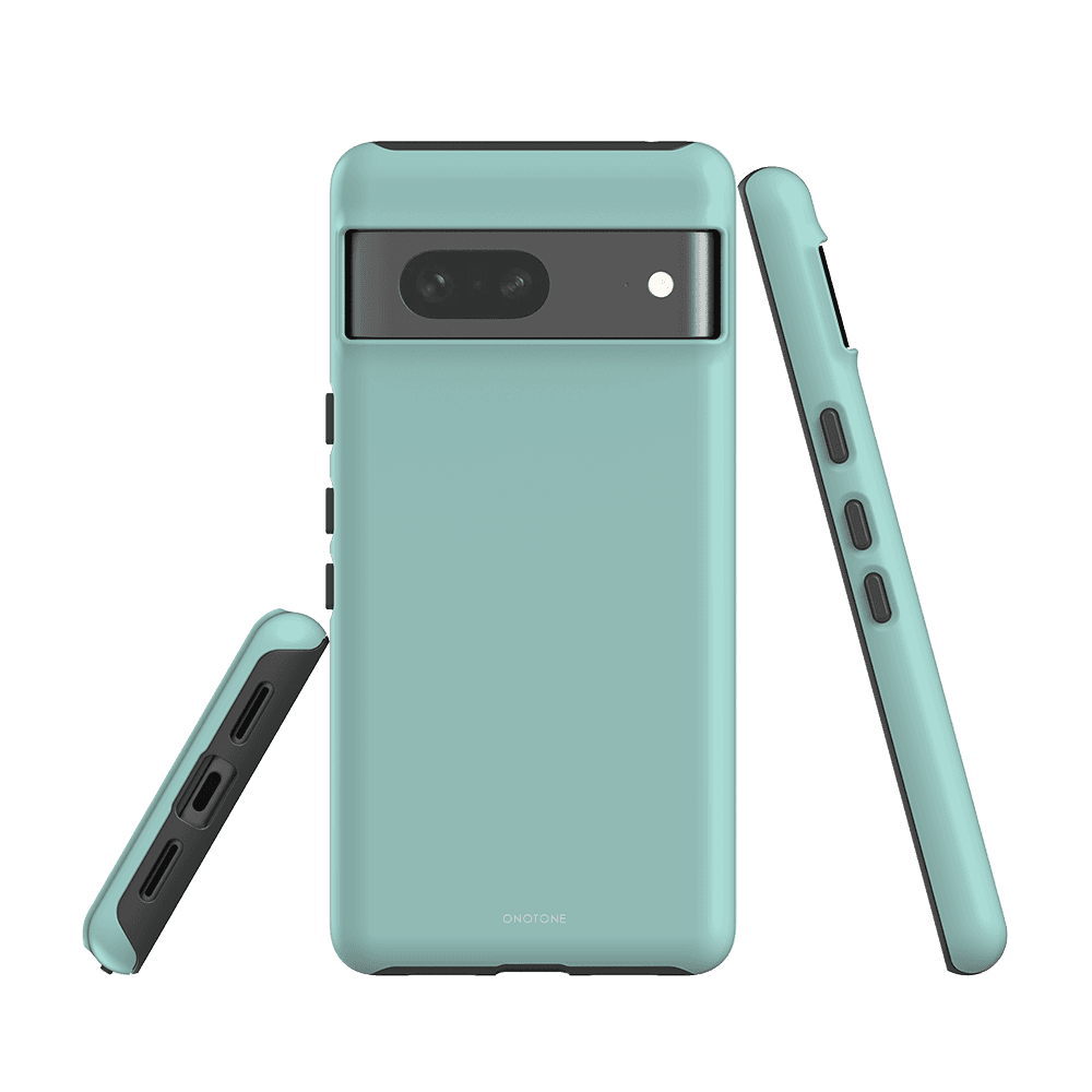 Durable Google Pixel Case - Pantone 331 for Pixel 6A with mint green finish. Raised bezel and reinforced TPU edges ensure scratch and drop protection.