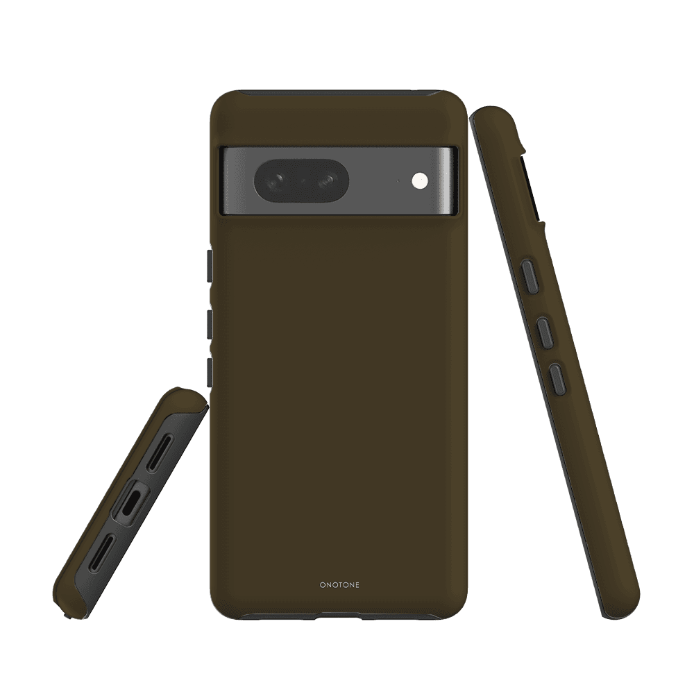 Pantone 448 Google Pixel case with dual-layer shock resistance and raised bevel edges. Designed for maximum device protection and grip.