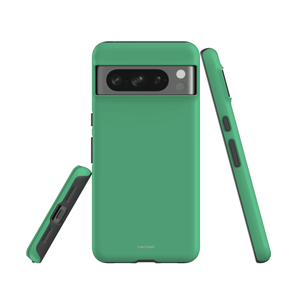 Durable Google Pixel Case in Pantone 353 green for Pixel 6 Pro, showcasing shockproof build and dual-layer protection from all angles.