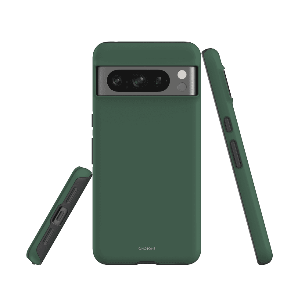 Dual-layer Google Pixel Case - Pantone 357 for Pixel 6 Pro, featuring reinforced corners and raised edges for enhanced drop protection.