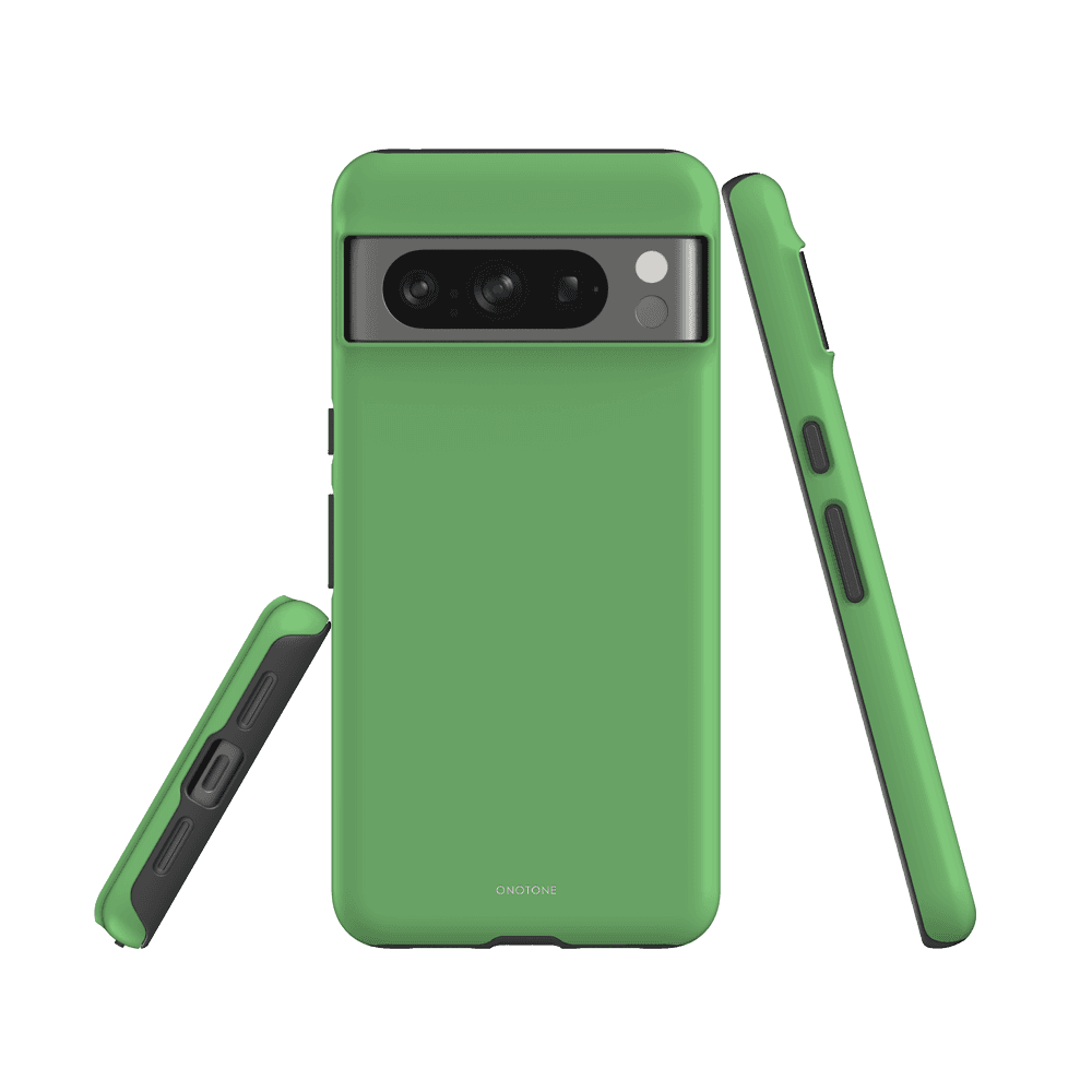 Pantone 359 Google Pixel Case for Pixel 6 Pro with shock-absorbing TPU and raised edges for camera and screen protection.