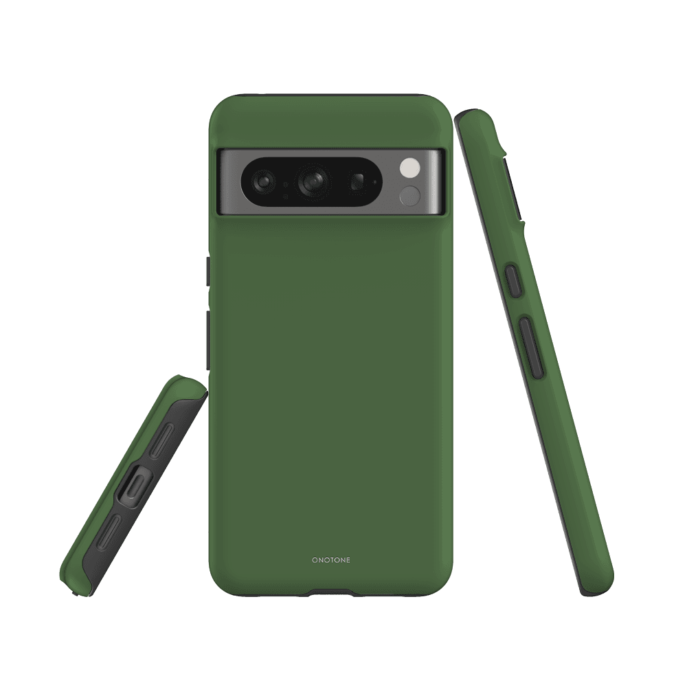 Google Pixel Case - Pantone 364 for Pixel 6 Pro. Green rugged case with TPU lining and reinforced corners for superior drop protection.