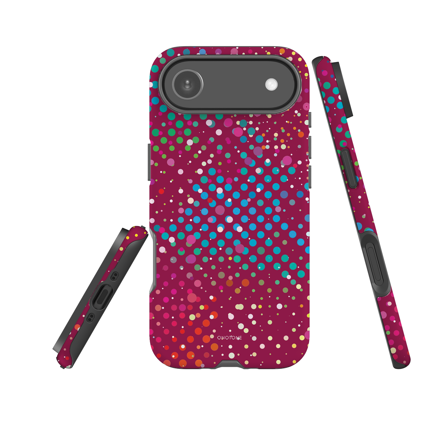 Deep Maroon Polka Dot iPhone 17 Pro (MagSafe) Case