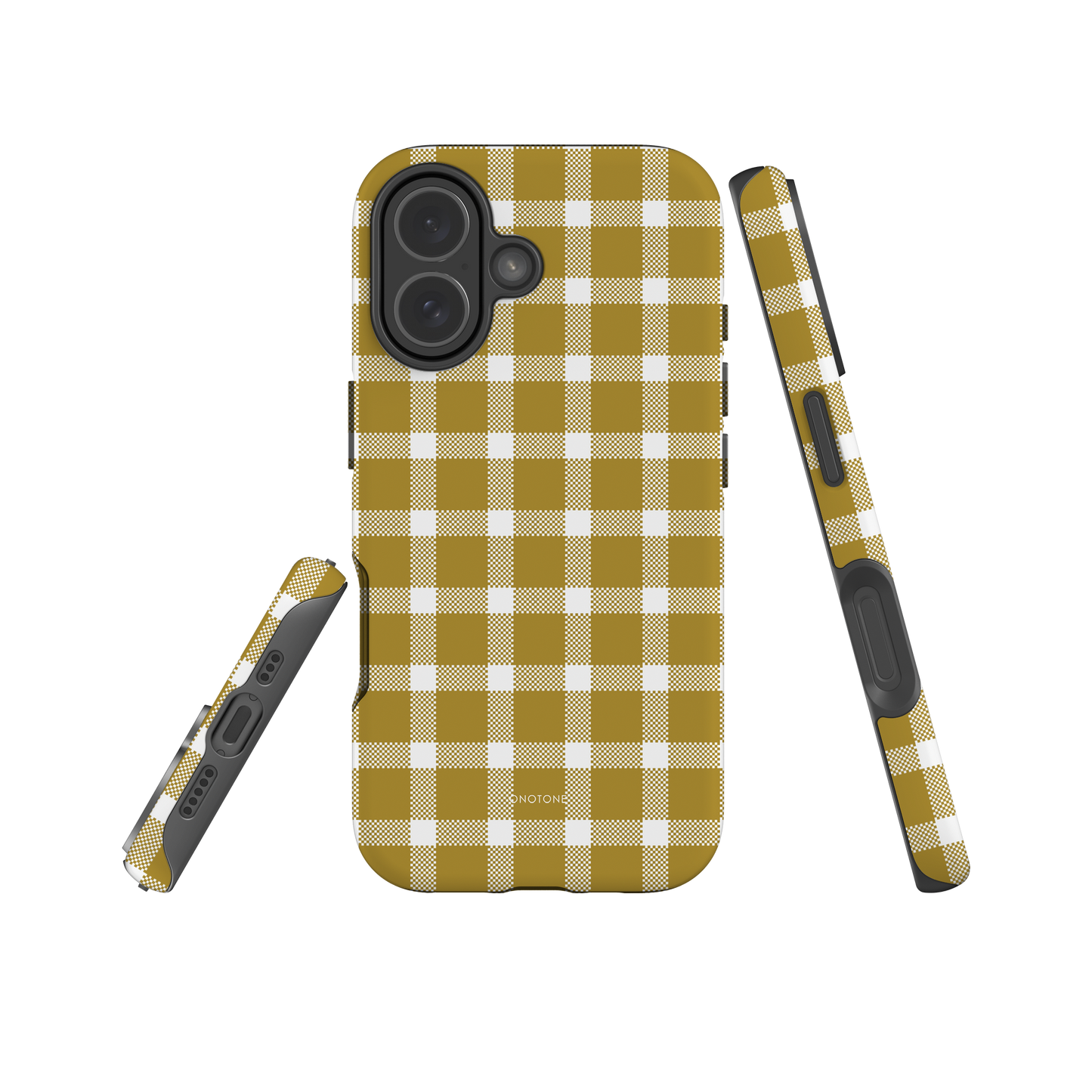 Dark Mustard Yellow Plaid iPhone Case – Durable, Stylish & Shockproof Protection (BP-111)