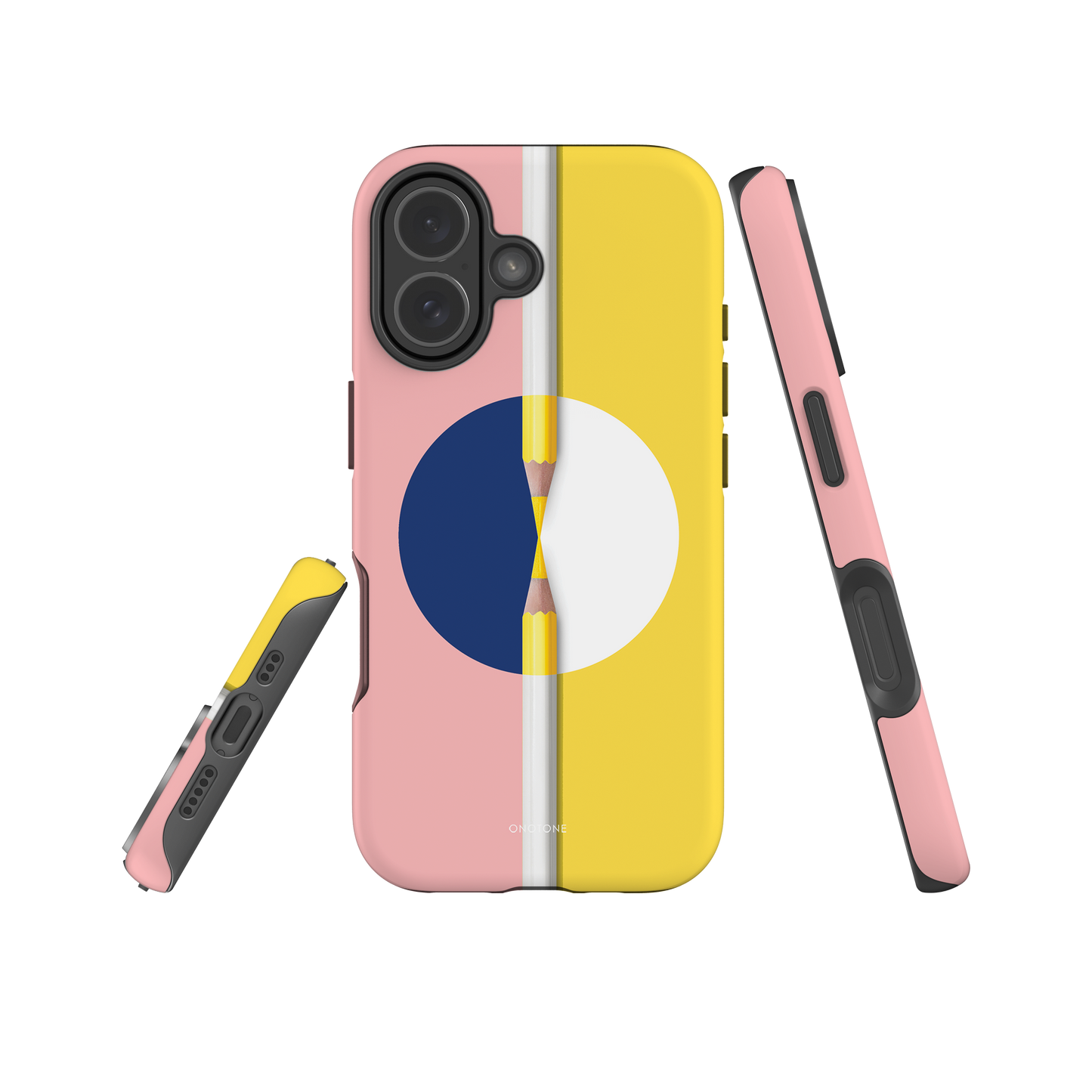 Dual Layer pink & yellow modern iPhone® Case ( MD-2401)