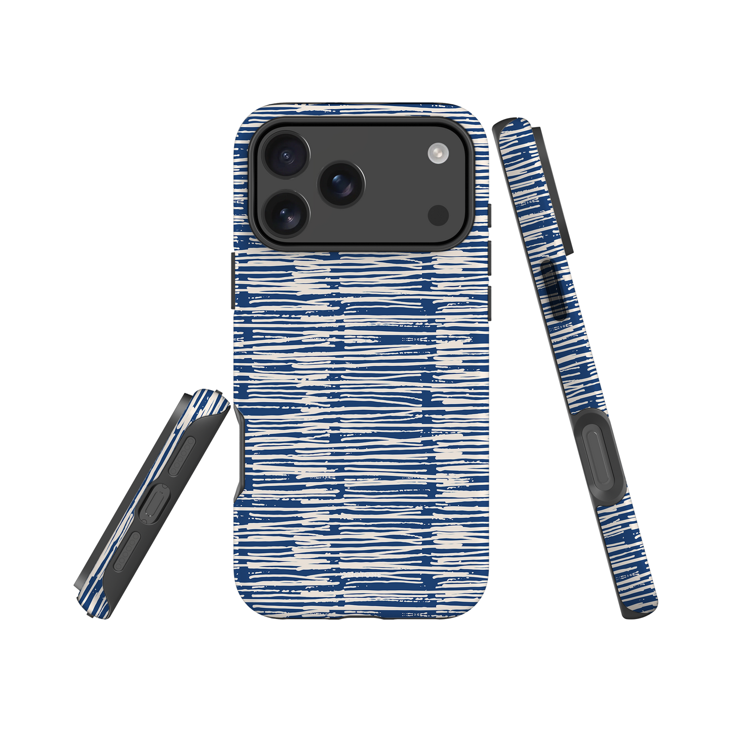 Japanese design indigo iPhone® Case with blue patterns (IND-032)