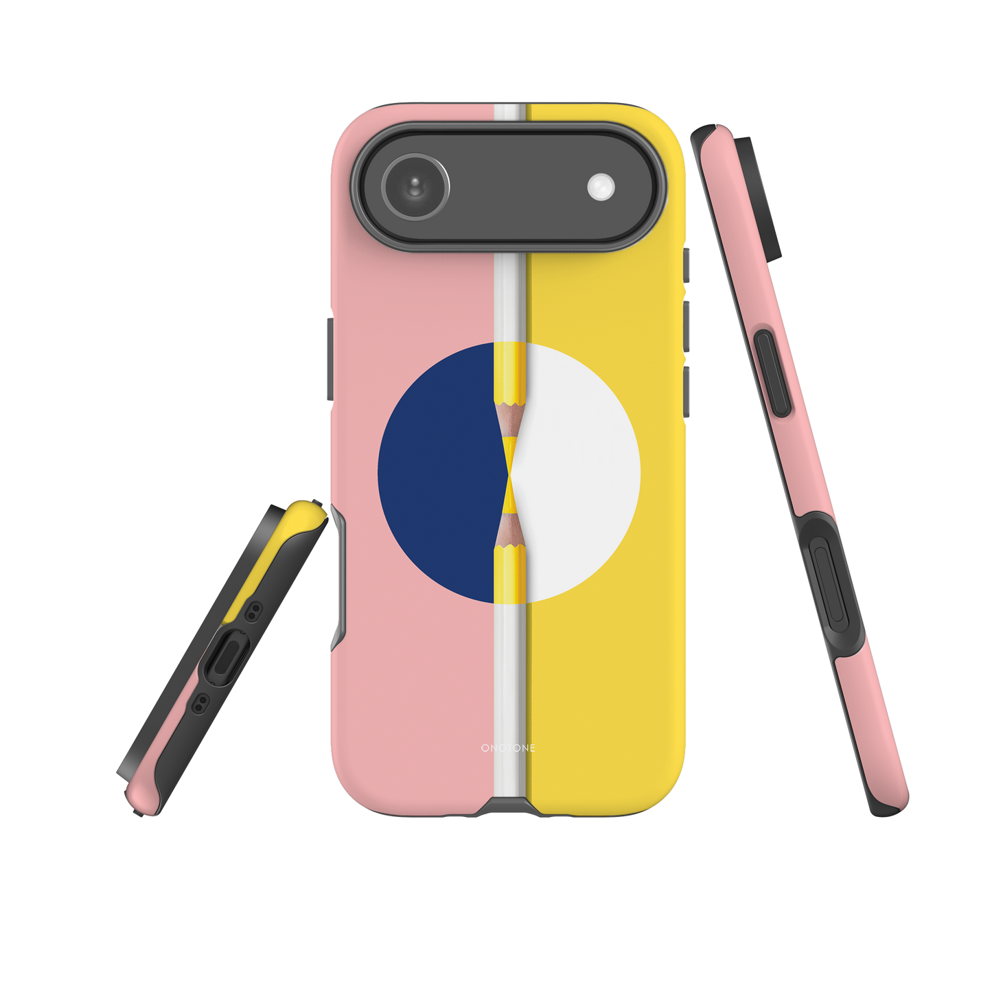 Dual Layer pink & yellow modern iPhone® Case ( MD-2401)