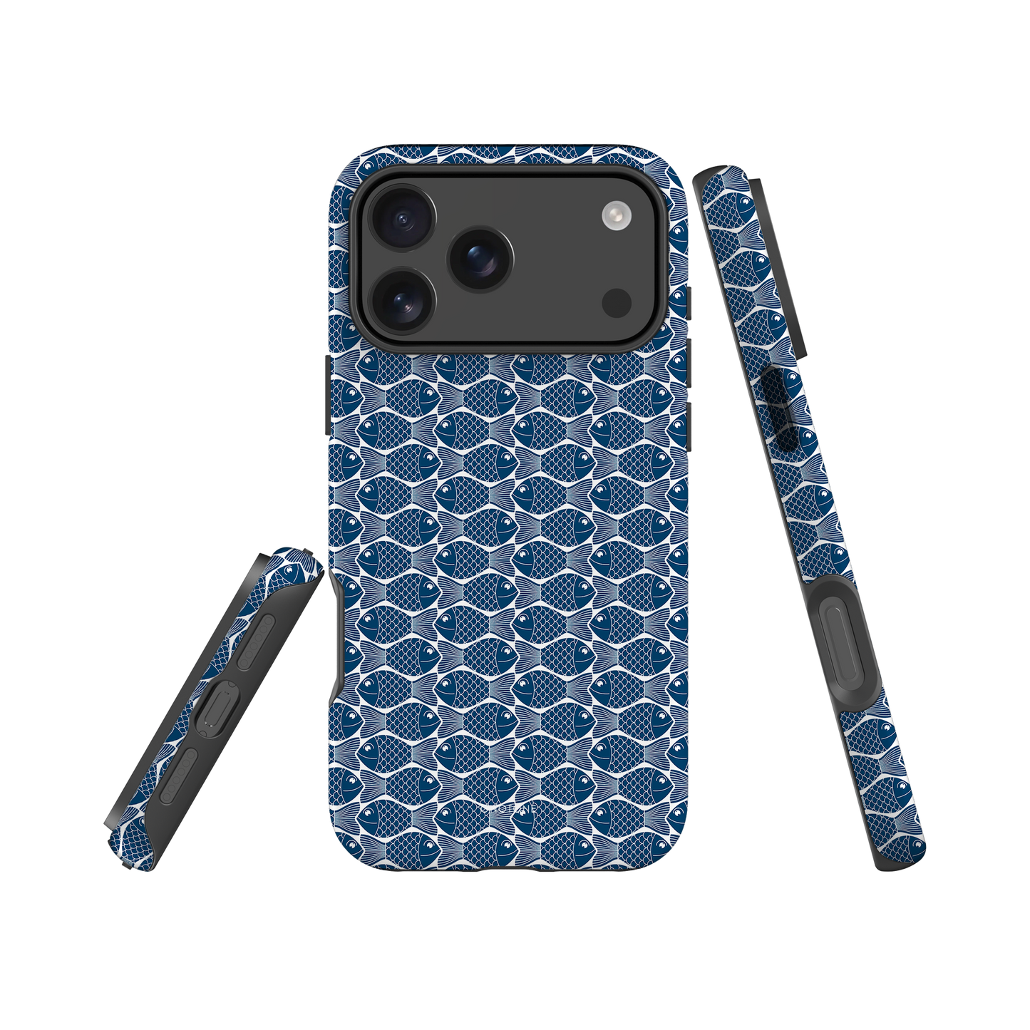 Japanese iPhone® Case with traditional Indigo fish patterns (IND-048)