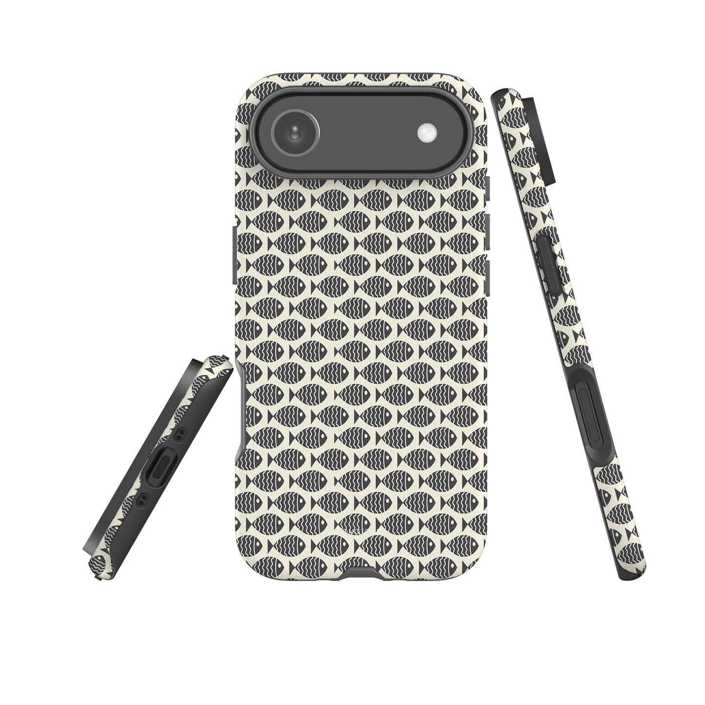 Japanese design indigo iPhone® Case with fish patterns (IND-022)