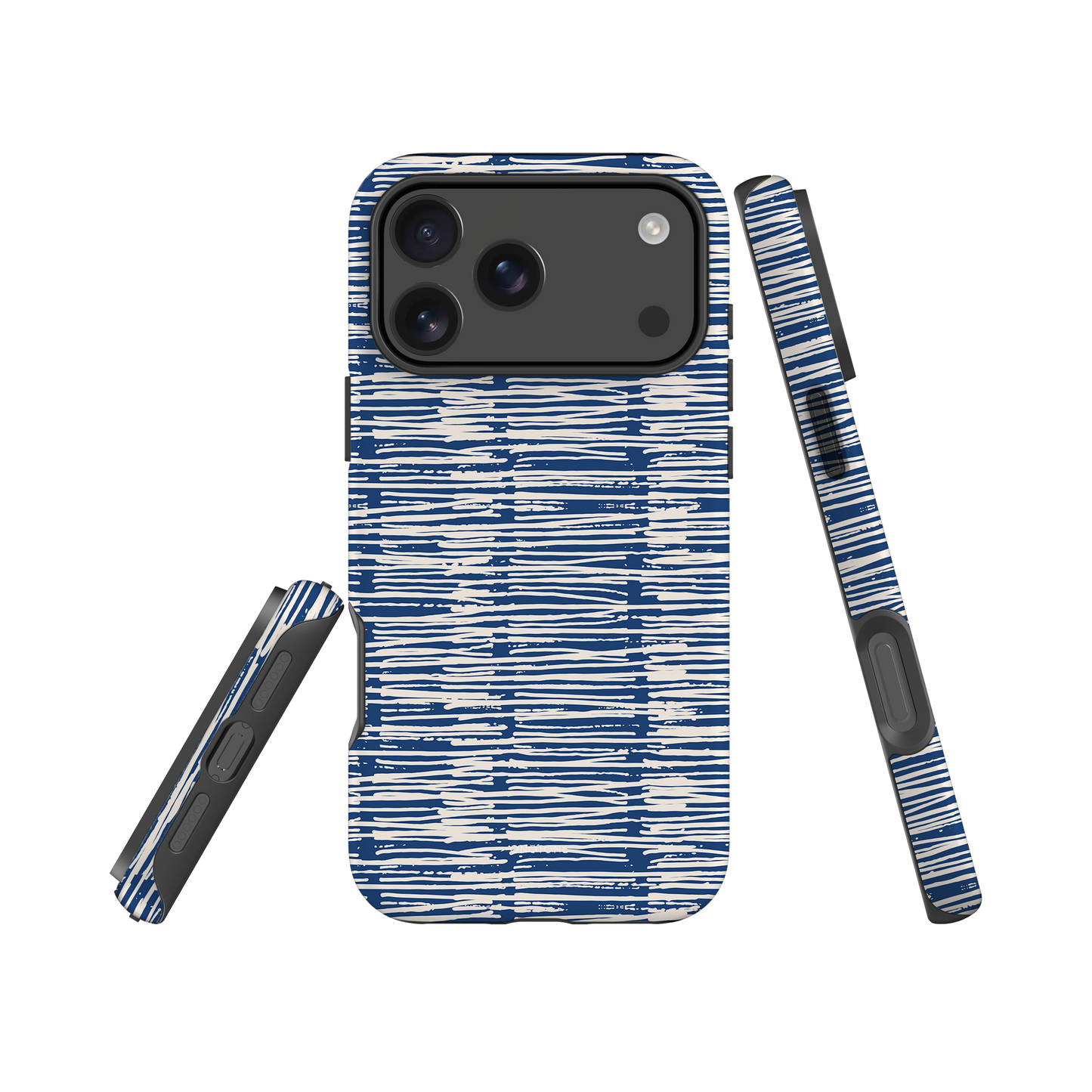 Japanese design indigo iPhone® Case with blue patterns (IND-032)