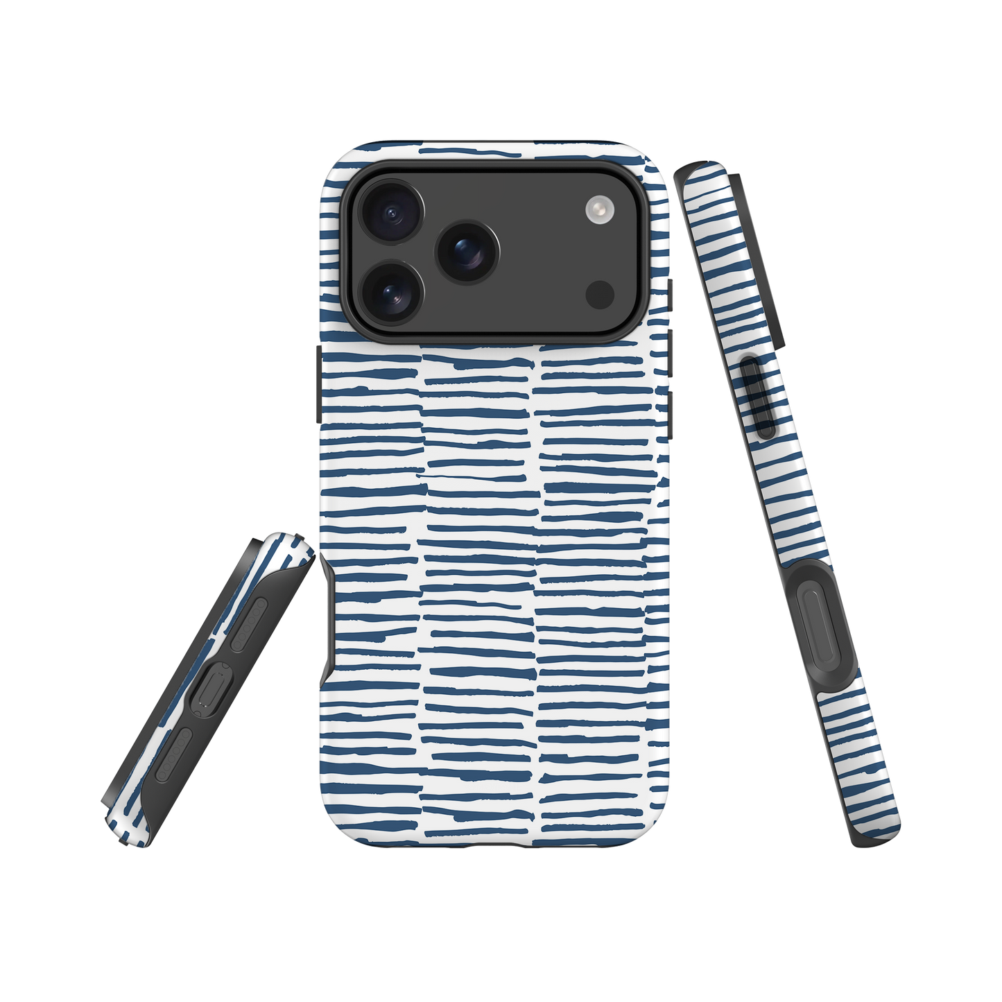 Japanese design indigo iPhone® Case with blue lines (IND-029)