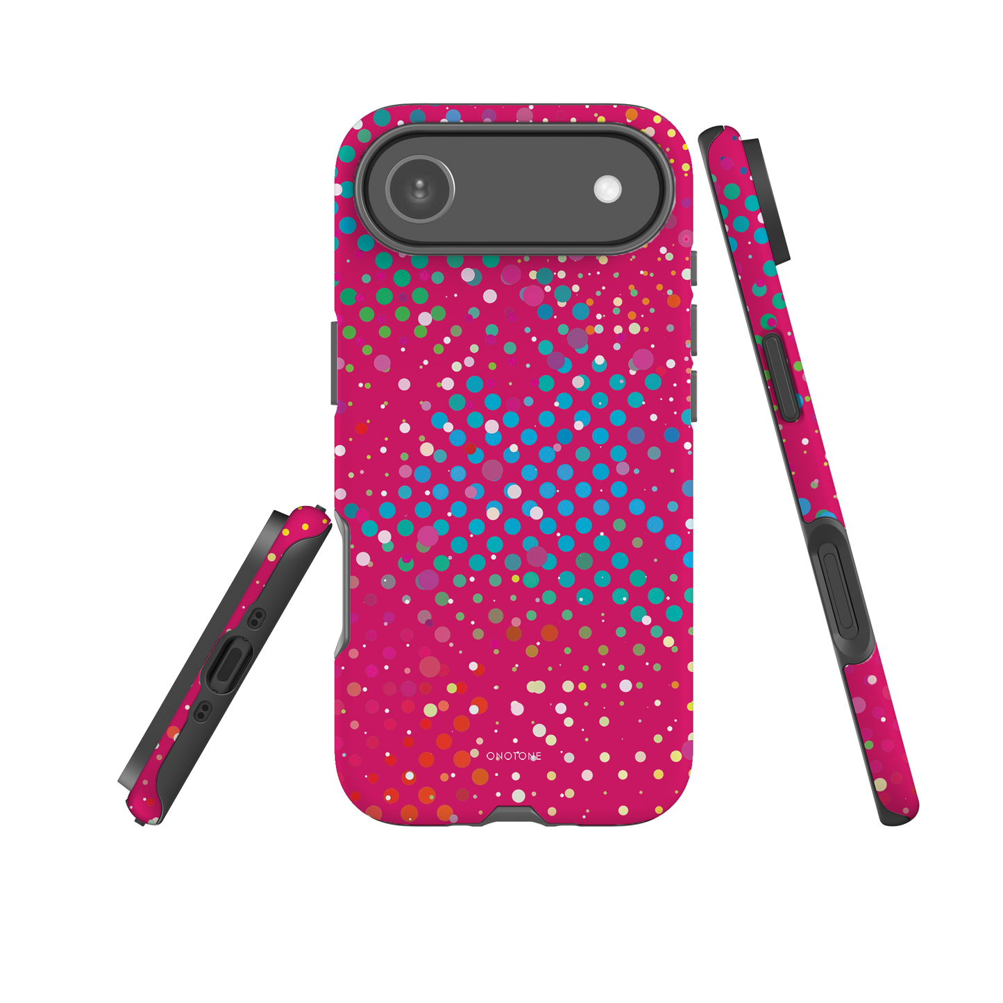 Dark Pink Magenta Polka Dot iPhone 17 Pro (MagSafe) Case