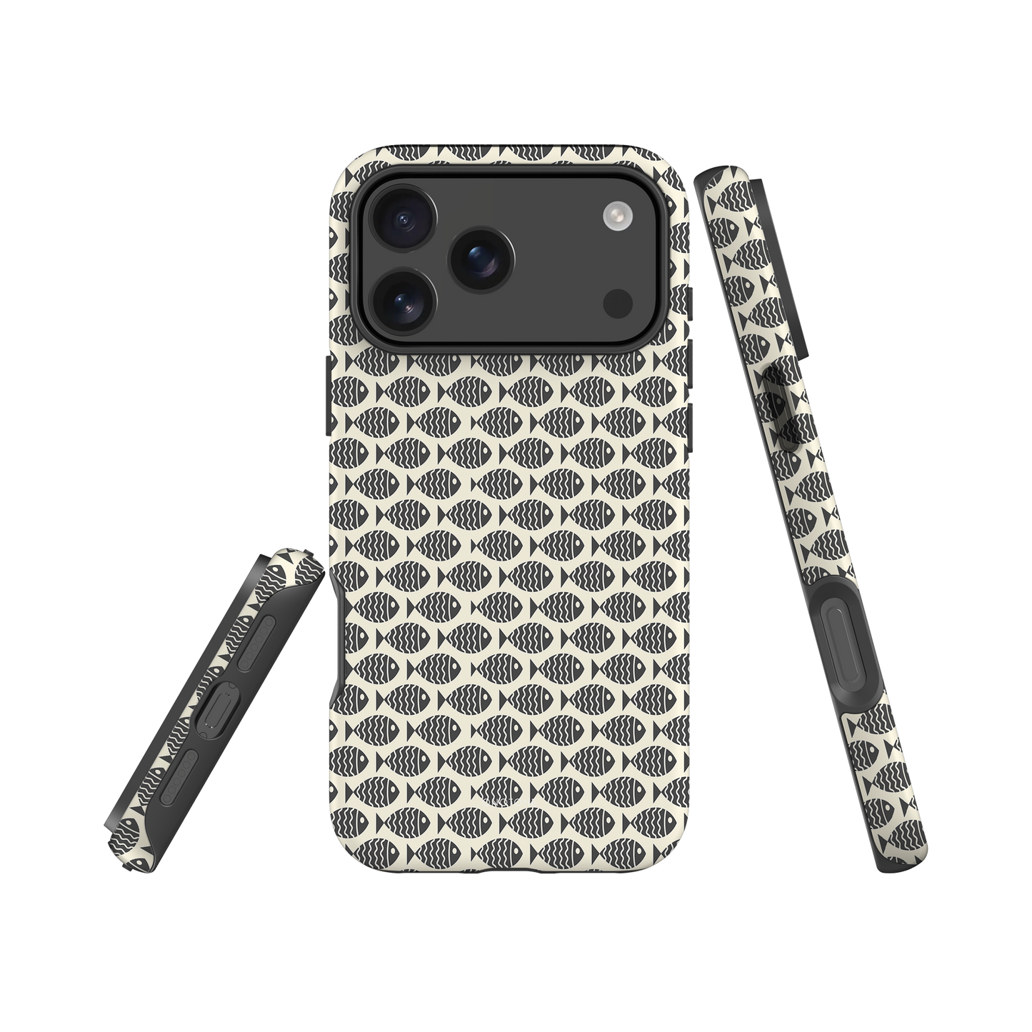 Japanese design indigo iPhone® Case with fish patterns (IND-022)