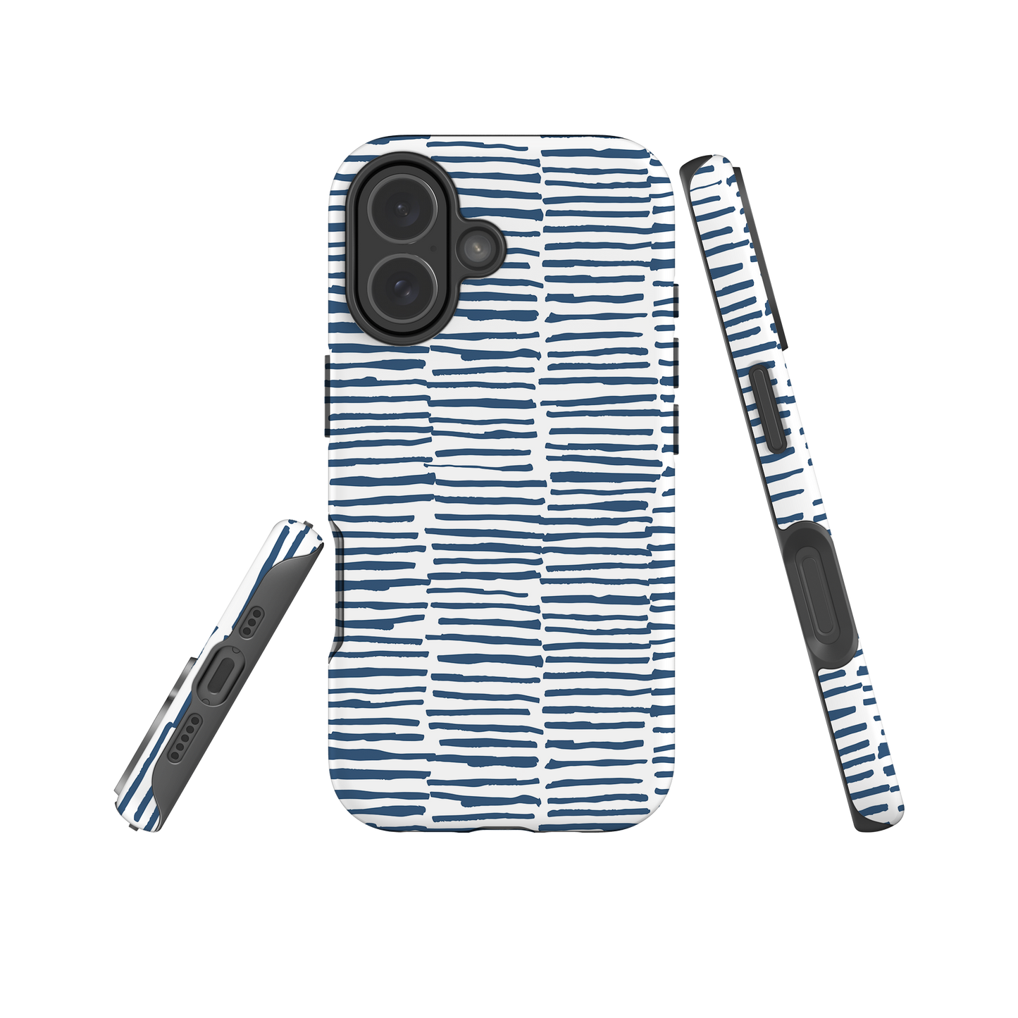 Japanese design indigo iPhone® Case with blue lines (IND-029)