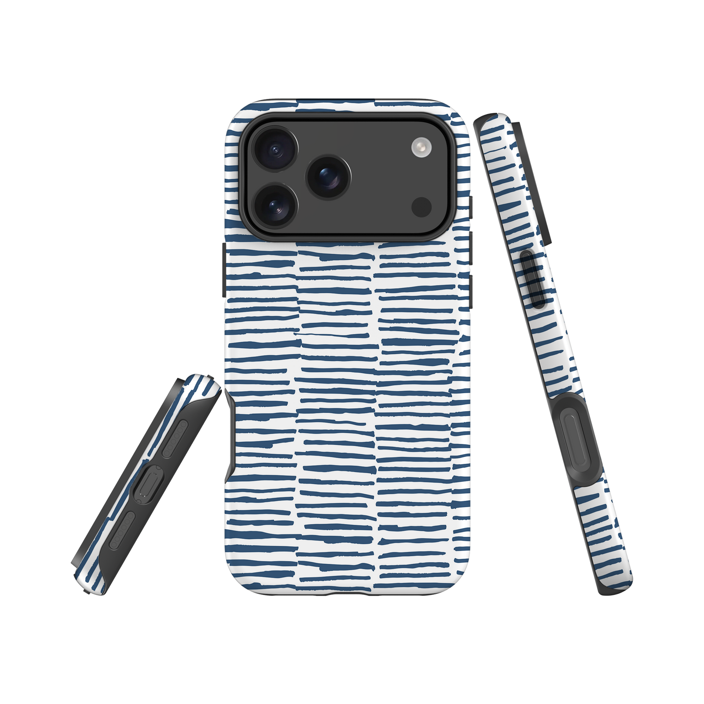 Japanese design indigo iPhone® Case with blue lines (IND-029)