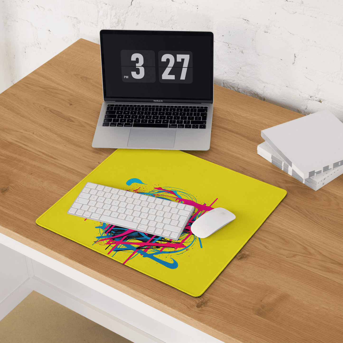 graffiti art desk pad with colorful street design