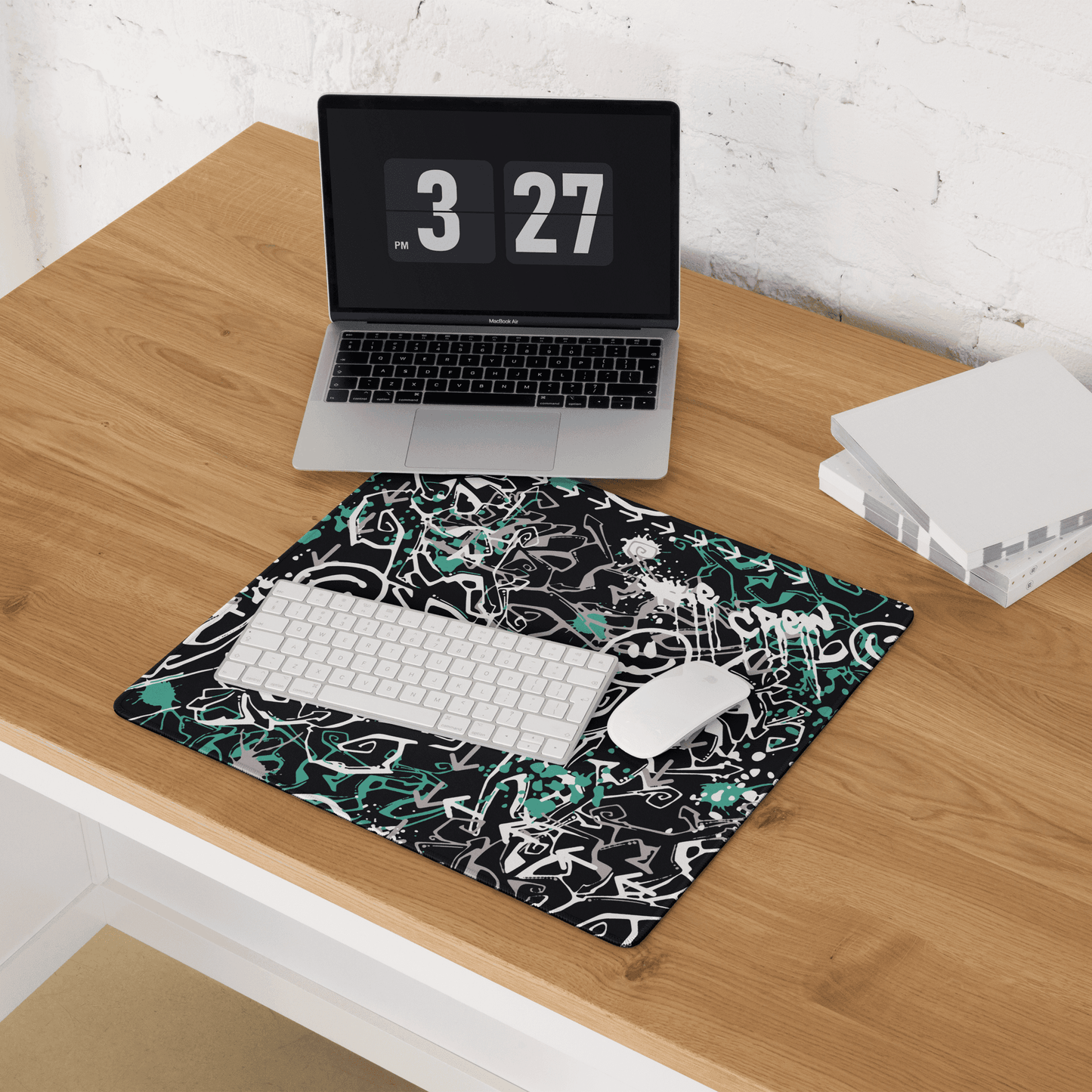 graffiti art desk pad with colorful street design